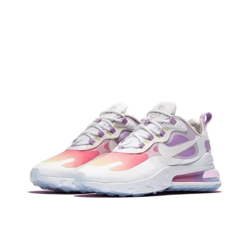 Nike Air Max 270 React White Purple Fashion Air Cushion Lightweight Versatile Casual Women Running Shoes CU2995-911