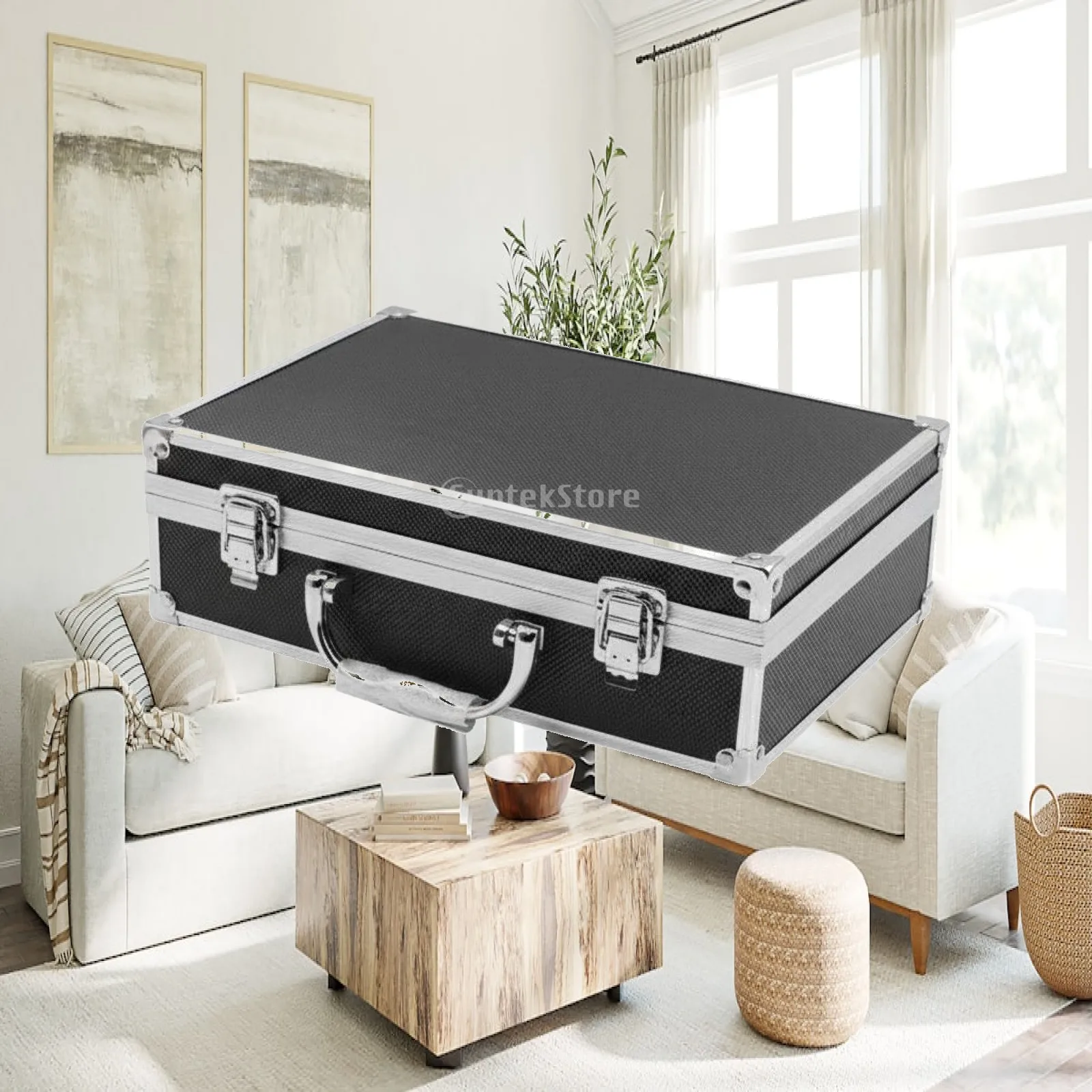 Aluminum Toolbox Locking Storage Case Heavy Duty Organizer Secure Briefcase for Camera Drone Gear