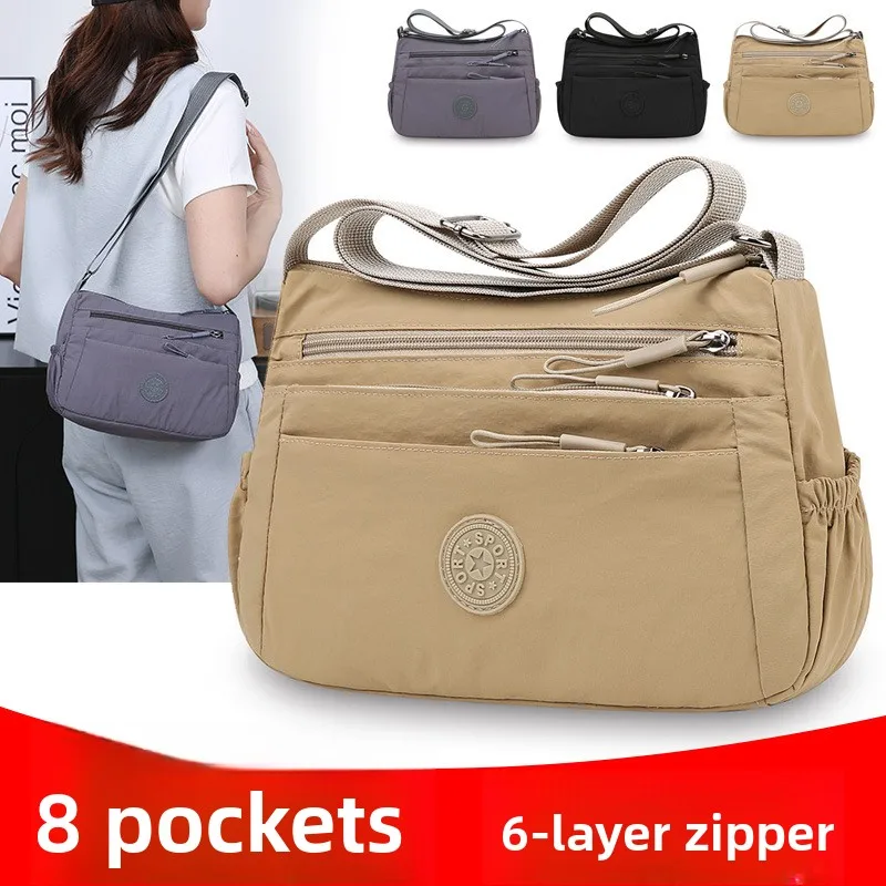 For Women Multi-Layer Casual Crossbody Bag Solid Color Multi-Pocket Handbag Versatile For Commute Travel Shopping Ideal Mom Gift