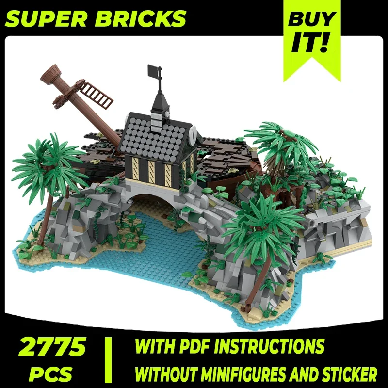 

Street View Model Moc Building Bricks Dominica Pirate Beach Technology Modular Blocks Gifts Christmas Toys DIY Sets Assembly