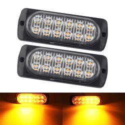 2pcs Led Strobe Warning Light Cheap Strobe Grille Flashing Lightbar Truck Car Beacon Lamp Amber Traffic Light 12V 24V Car Light