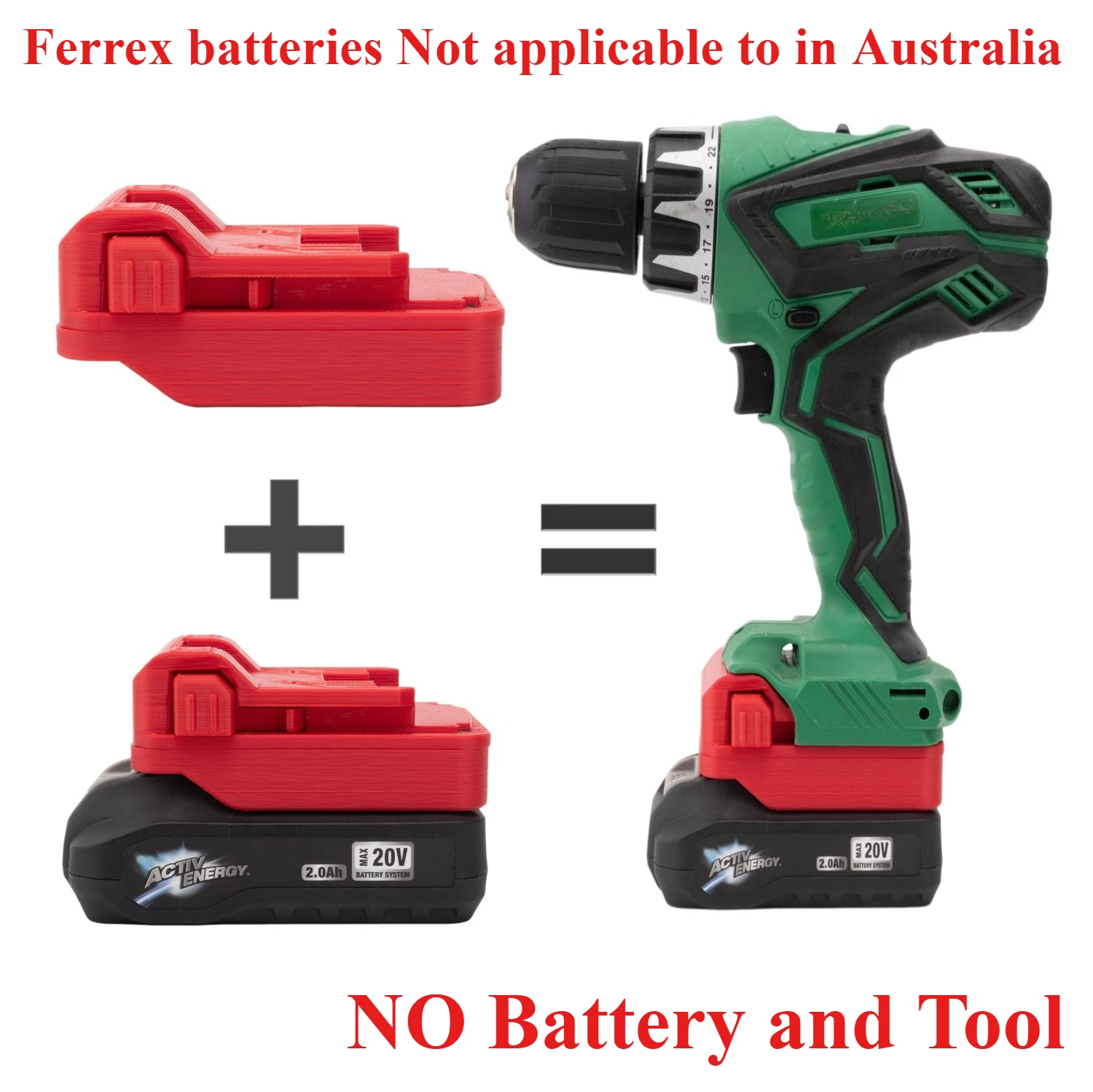

For FERREX 20V Li-Ion Battery Convert To Hitachi/HIKOKI 18V Portable Electric Drill Tool Adapter Accessories(NO Battery)