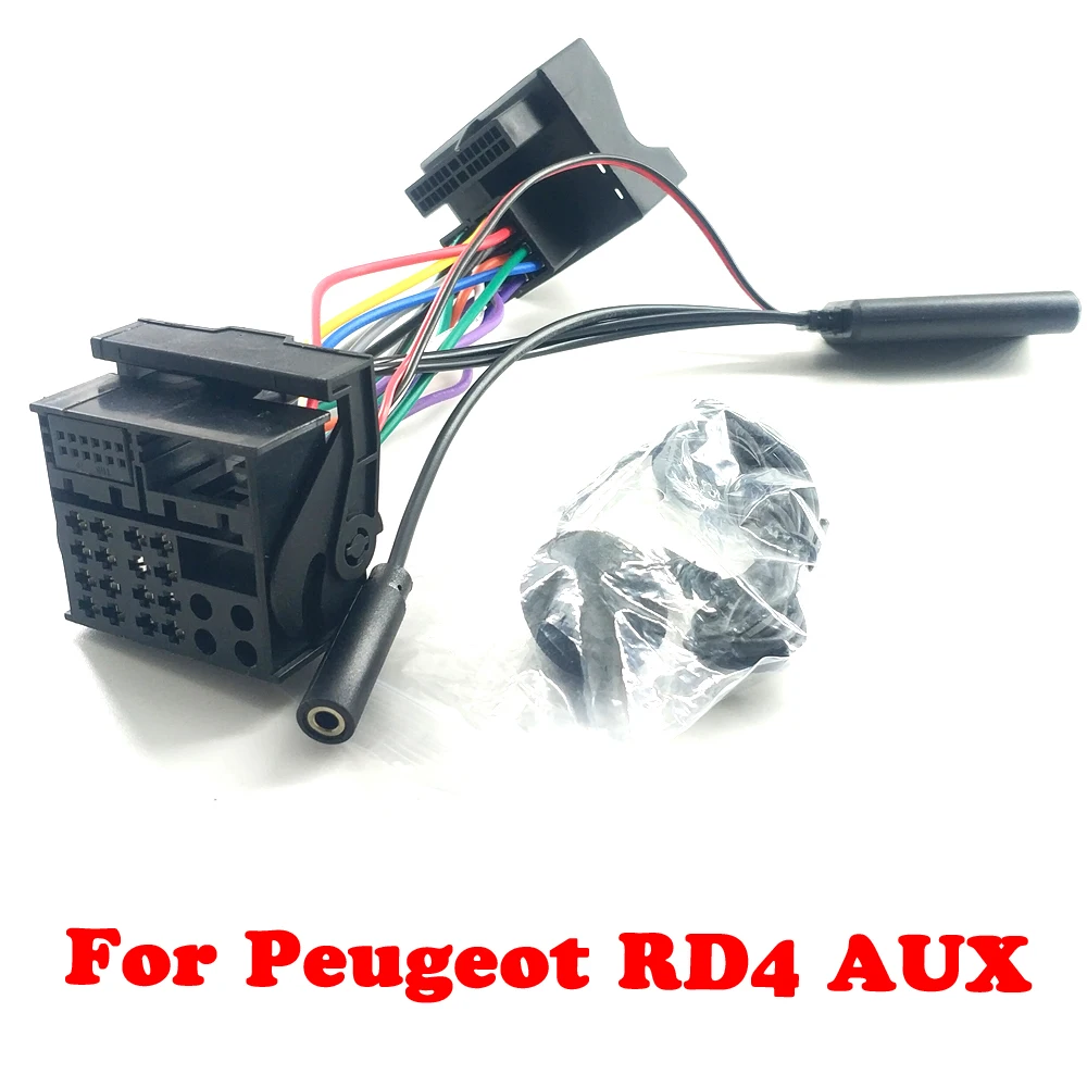 Biurlink dla Citroen C2 C4 C5 dla Peugeot RD4 Radio 12Pin Bluetooth AUX Adapter Wiązka przewodów