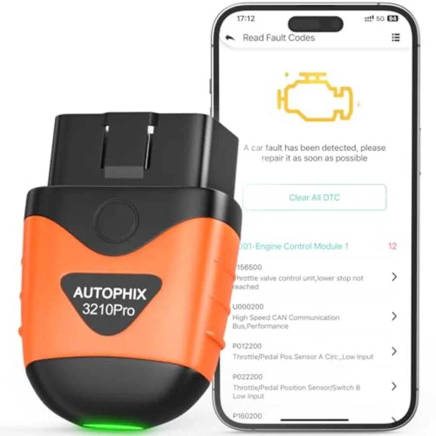 

3210 Pro OBD2 Scanner Bluetooth — комплексное обнаружение кода неисправности двигателя для транспортных средств 1996 года и позже — Ba в реальном времени