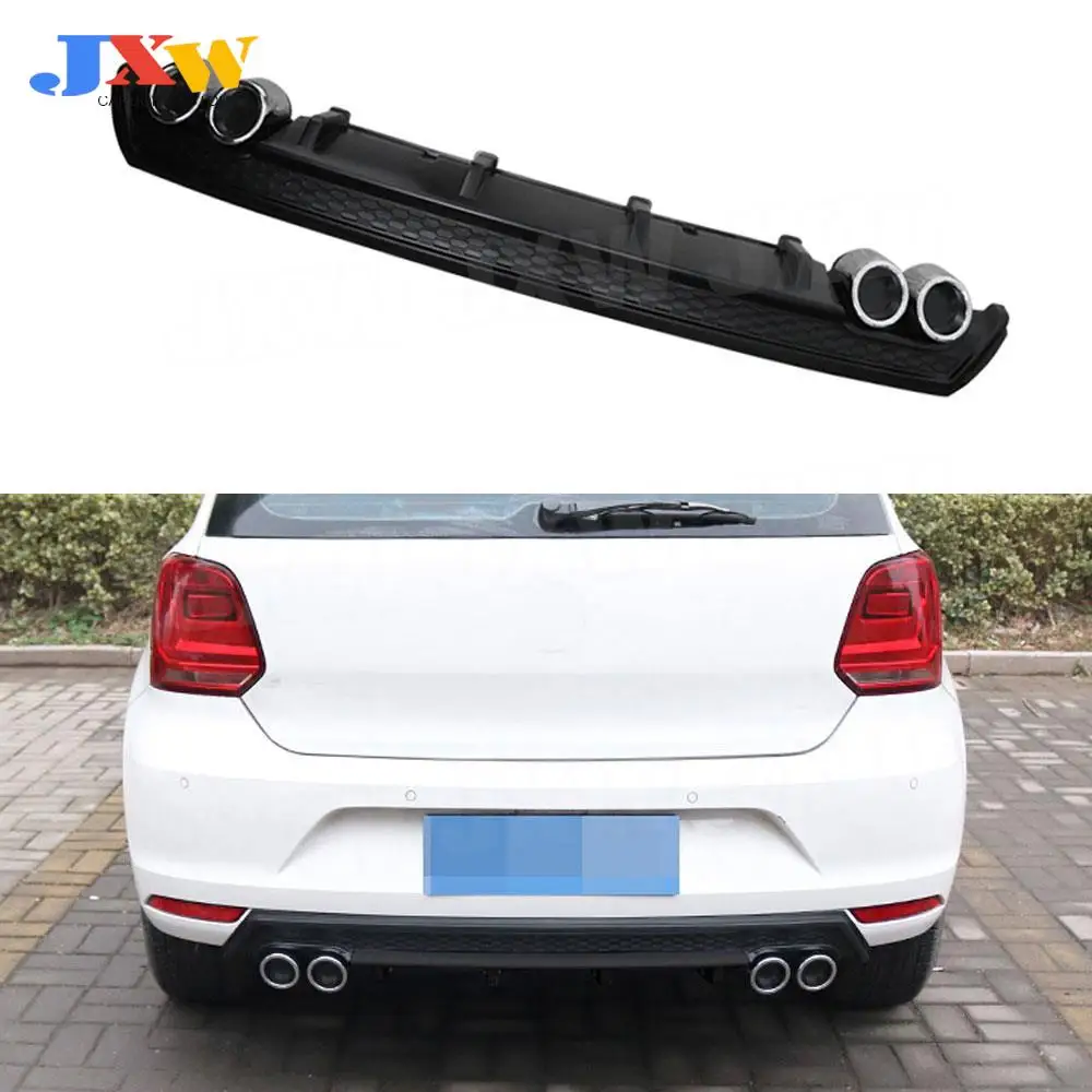 

High Quality PP Car Rear Lip diffuser Spoiler For Volkswagen VW Polo Standard 2015-2018 Not for GTI Rear Bumper Guard