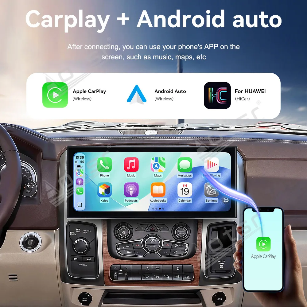 CarPlay 15.8’’ Android 15 For Dodge Ram   2013-2019 Car gadgets Car Radio Car GPS Navigation HD Screen Multimedia Player Head