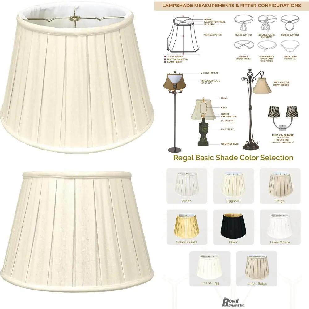 

Linen Beige Pleated Empire Lamp Shade, 11 x 18 x 12, Basic Design for Classic Home Lighting