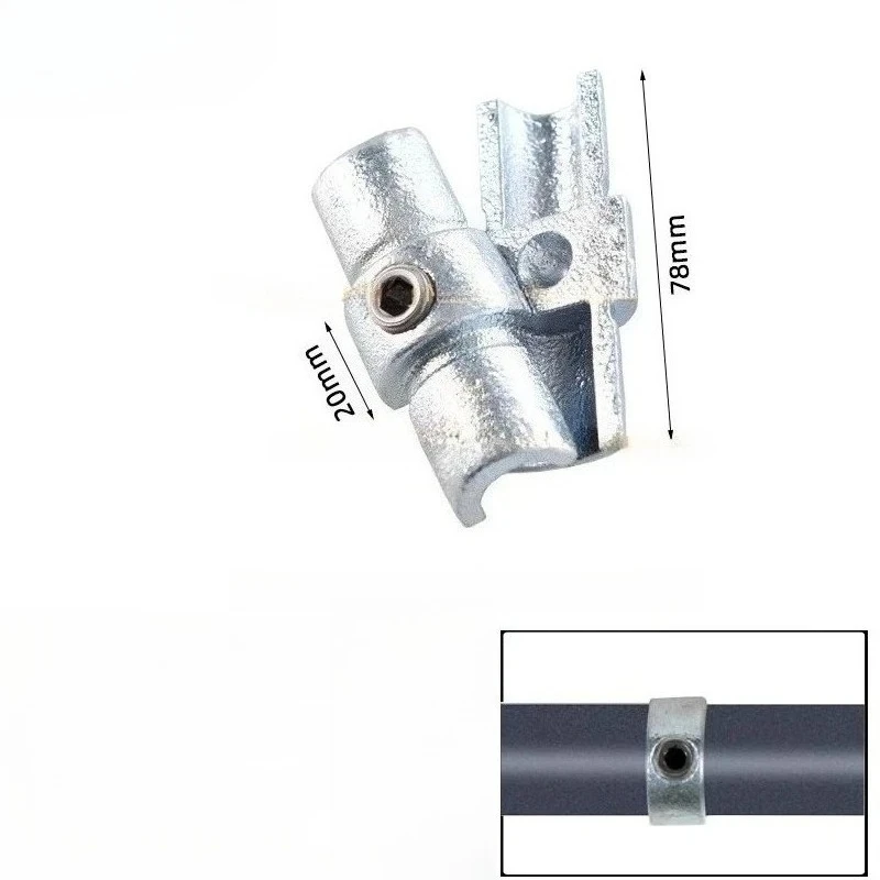 Suitable for 42mm 1.2-inch Galvanized Steel Pipe Iron Connector Guardrail Fence Naughty Tube Welding Free Fixing Part