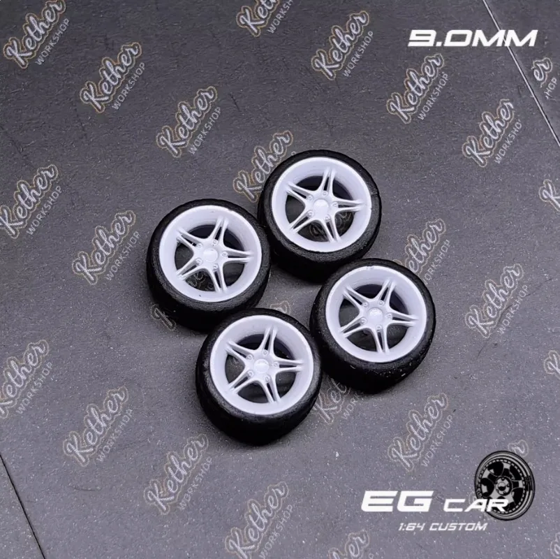 محور عجلة معدل 1/64 EG BRW08/GT-N/vs5/CS 9.0/9.7 مللي متر عجلات راتينج (مع فرامل) مناسبة لسيارات موديل 1:64 تأتي مع الفرجار