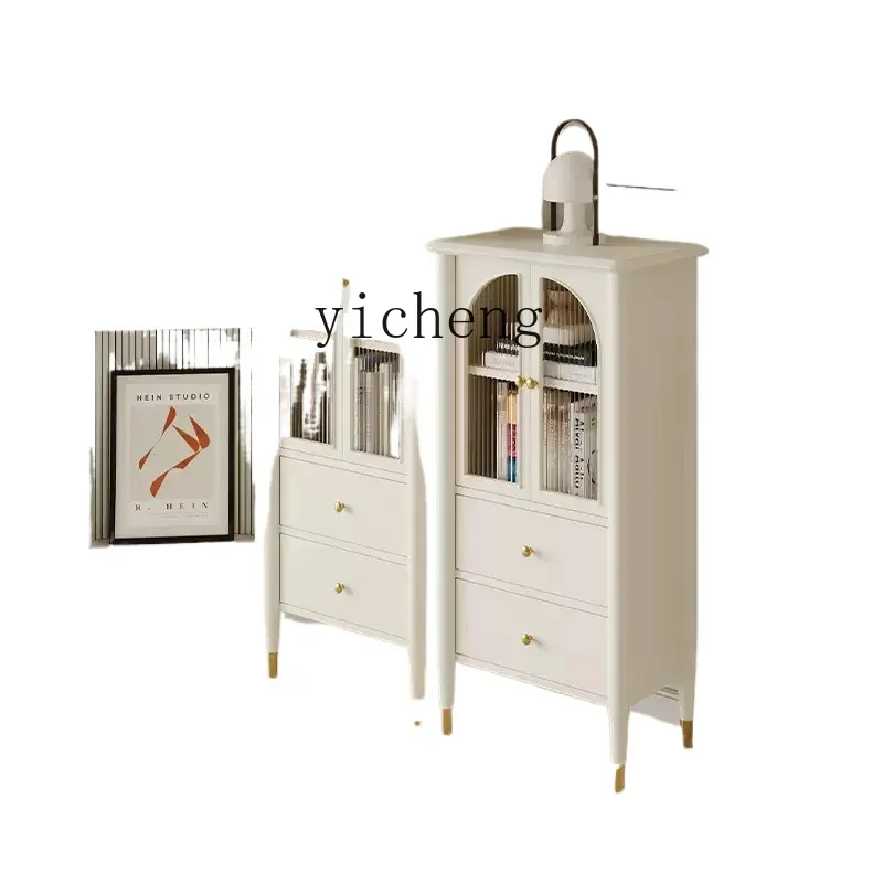 

G2 TV Low Side Cabinet Solid Wood White Storage Locker Snack Standing Cabinet