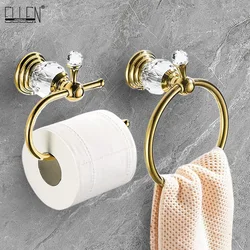 2-Piece Bathroom Bath Set, Wall Mounted Bathroom Hardware Fixture (Towel Ring Holder, Toilet Paper Towel Holder), Zinc Alloy