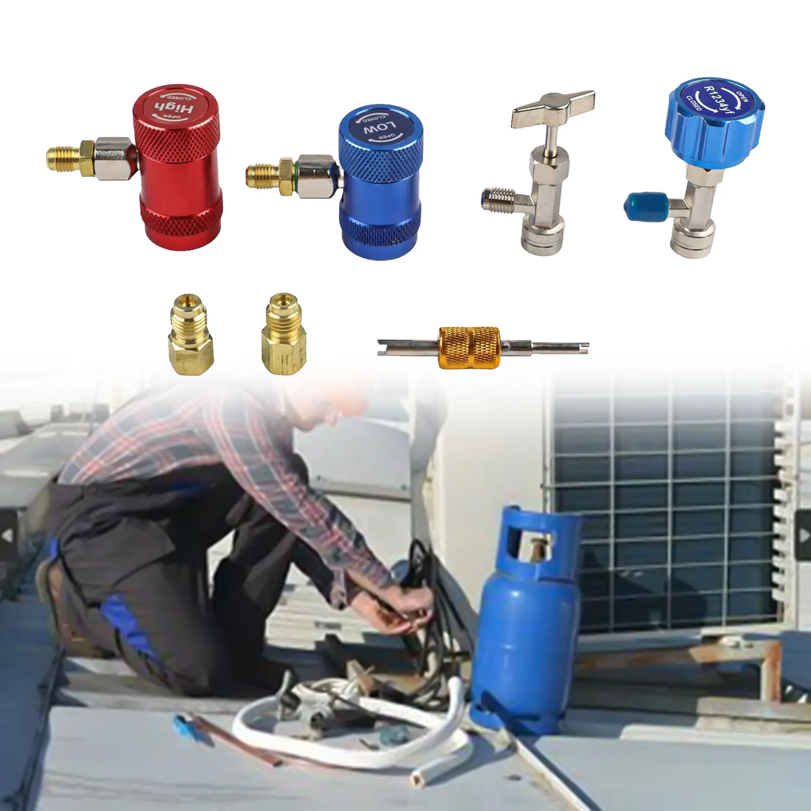 AC System Maintenance Tools HVAC Charging Hoses Leak Prevention Kit As Shown In The Figure Advanced 6-Ball Snap Locks