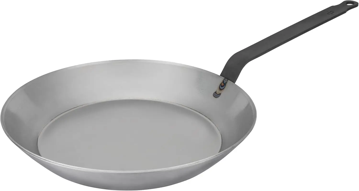 

Premium Black Carbon Steel Frying Pan, 12.5 Inch, Induction Compatible, Nonstick & Durable