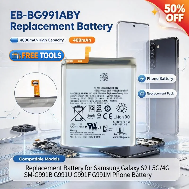 EB-BG991ABY 3.88V 4000mAh Replacement Battery For Samsung Galaxy S21 5G/4G SM-G991B G991U G991F G991M Phone Battery