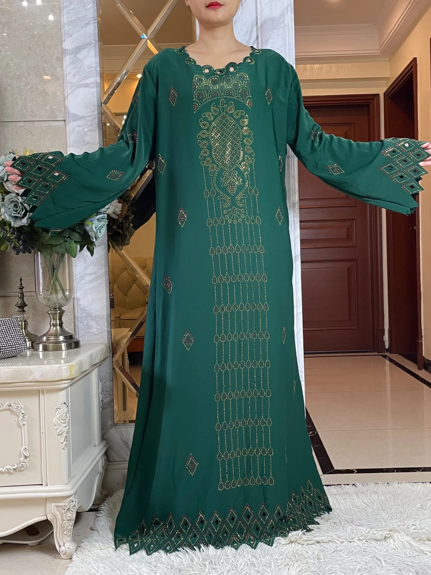 2024 moda diamantes oco design abaya ramadan eid fechado longo abaya dubai feminino vestido muçulmano modesto roupas islâmicas