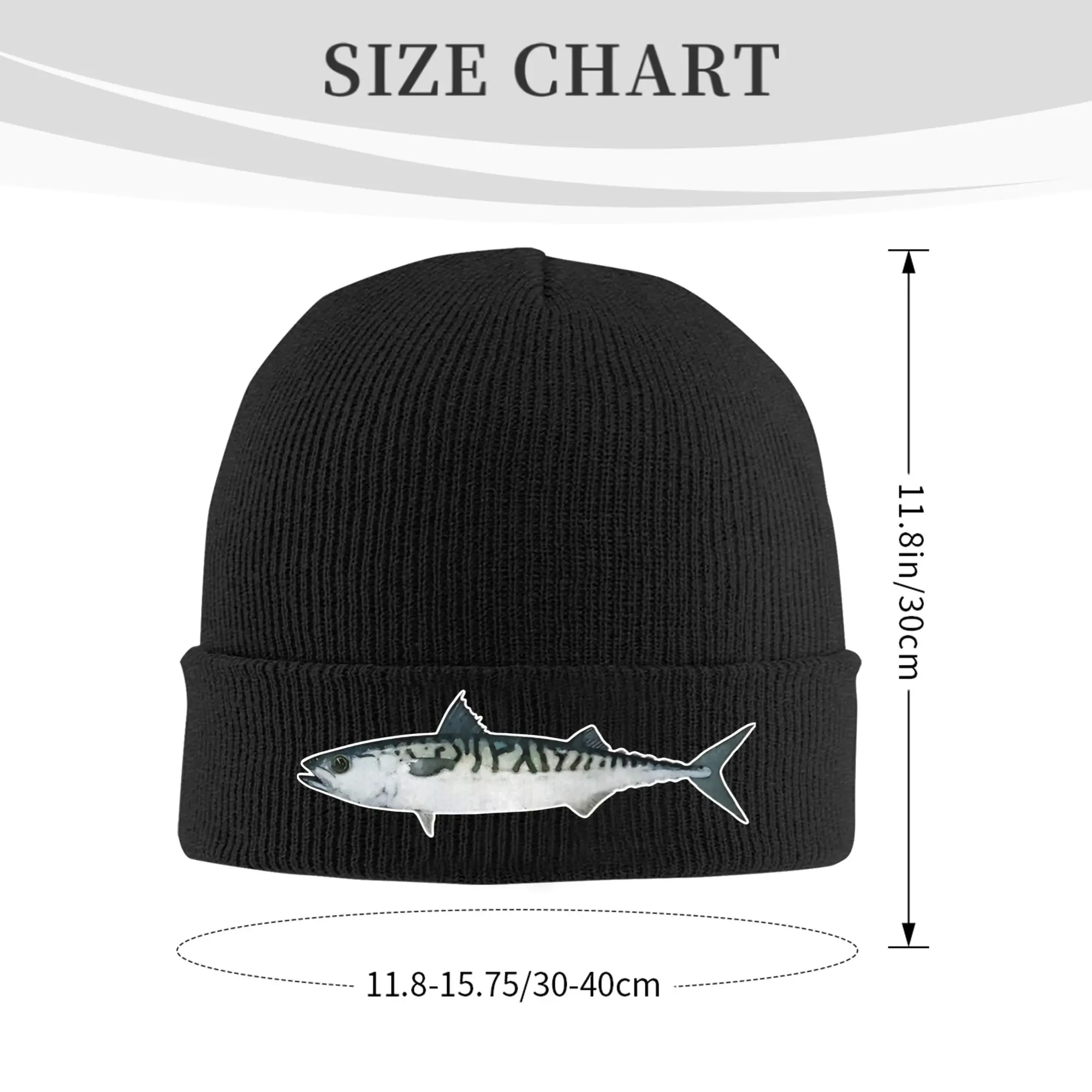 Atlantic Mackerel Watercolor Art  Bonnet Hats  Beanie Hats Spring Skullies Beanies Vintage Unisex Adult Kpop Head Wrap Cap