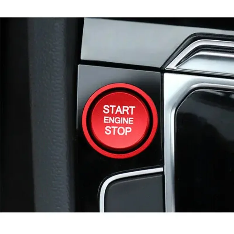 2Pcs Car Engine Start Stop Button Ring Cover One Click Start Button Sticker for Volkswagen Golf 7 Jetta MK7 Tiguan Passat
