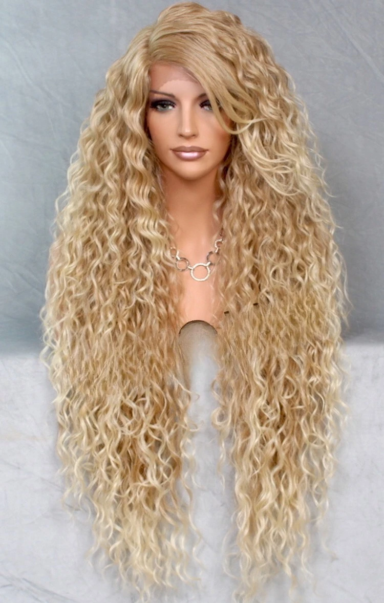 

Blend Full Lace Front Wig Wavy Blonde mix Heat OK WBSM T27-613