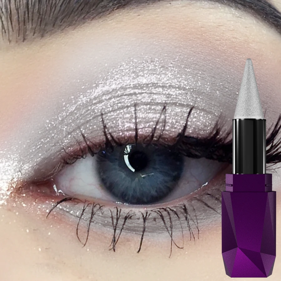 3-farbiger Lidschattenstift, Textmarker ohne Verschmieren für ein natürliches Kontur-Augen-Make-up, glänzende Glitzer-Lidschatten-Geschenke