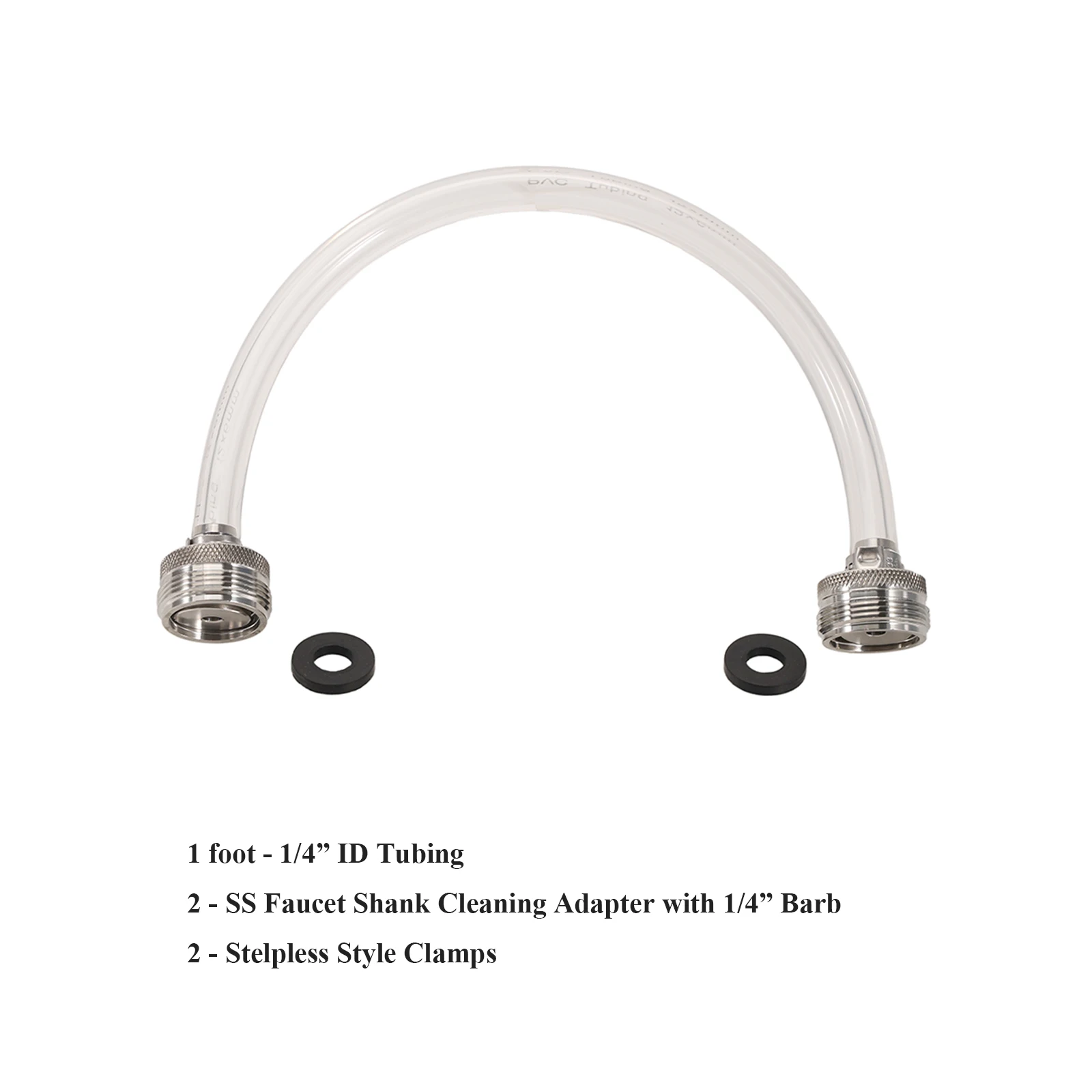 Faucet to Faucet Jumper for Line Cleaning Beer Line Cleaning Faucet Jumper Beer Tower Shank Cleaning Assembly 1/4