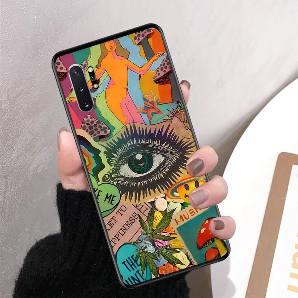 Colourful Psychedelic Trippy Art Phone Case For Samsung Note 8 9 10 20 pro plus lite M 10 11 20 30 21 31 51 A 21 22 42 02 03