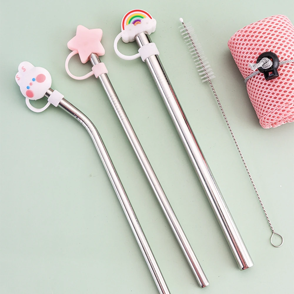 Metal Straws Wide Straws for Smoothies Shakes Reusable Stainless Steel Straws Personal Drinking Tool for Home Office Outdoor