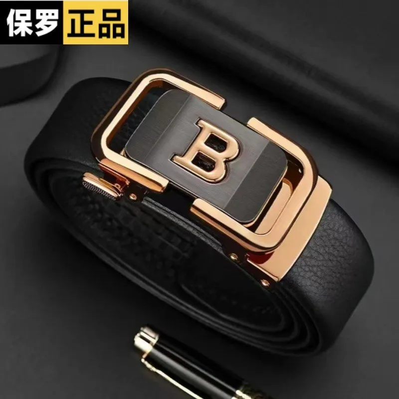 Men's Classic Automatic Buckle Belt - Premium Business Waistband for Middle-Aged & Youth, Professional Information Style Design