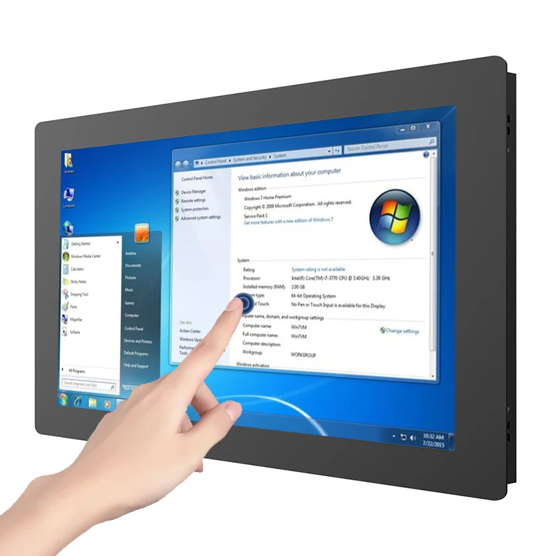 Mini ordenador Industrial integrado de 14 15,6 y 17,3 pulgadas, Panel de PC todo en uno con pantalla táctil resistiva, WiFi incorporado para Win10 Pro