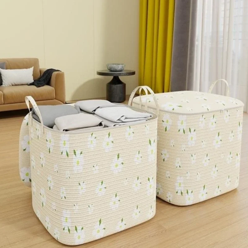 Large Storage Bag Zipped Cube Basket Bedroom Wardrobe Organizers Portable Essentials Gadgets For Blankets Clothes Clothing