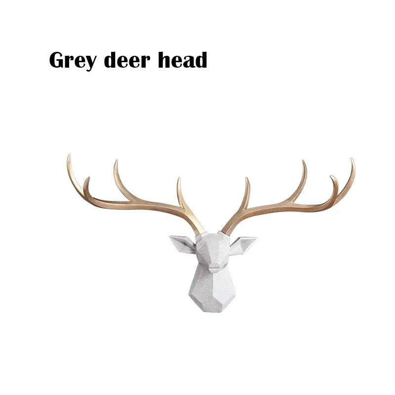 [Crafts] Nordic lucky deer head wall hanging creative deer wall pendant TV background living room ornaments home Decorations