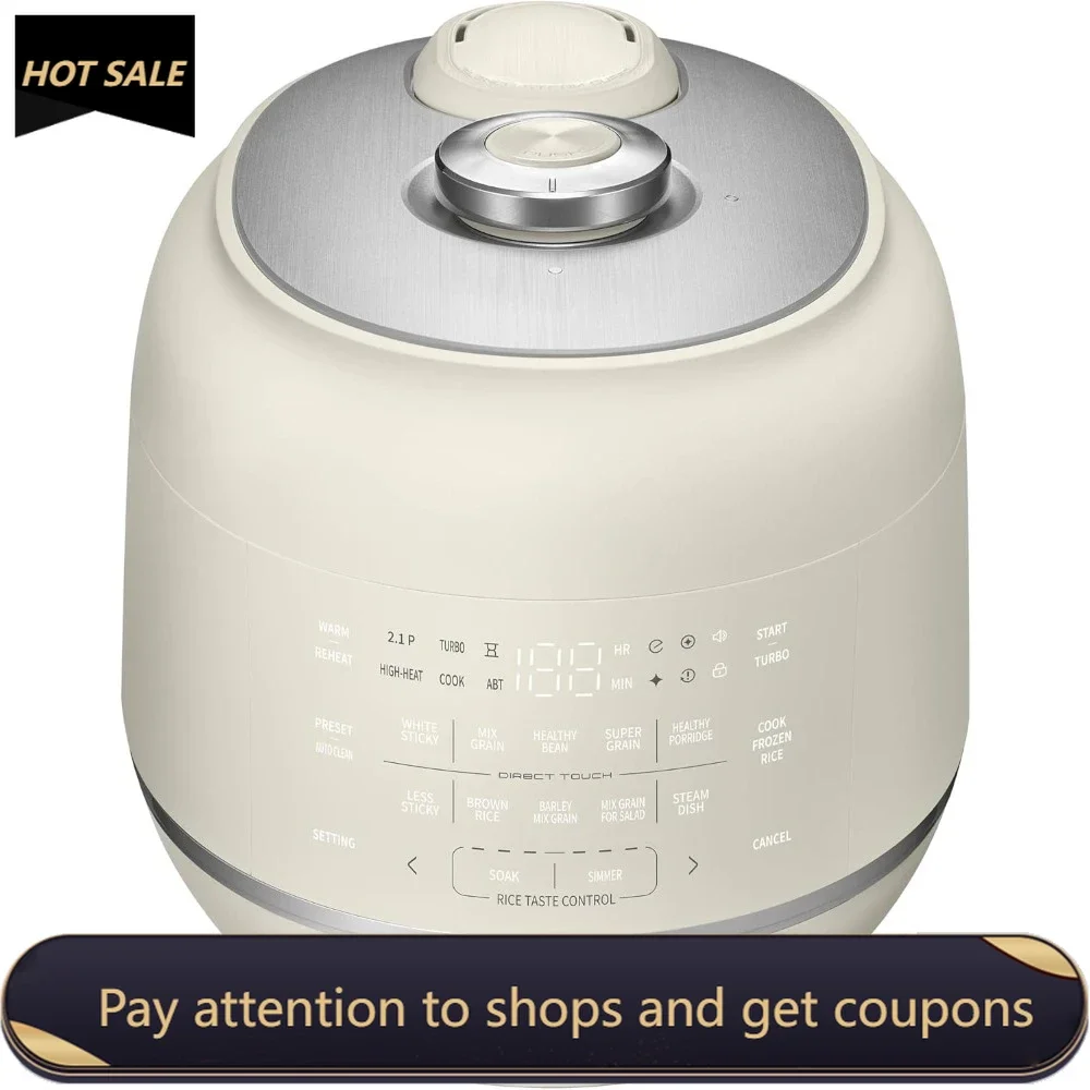 

2.1 Ultra High-Pressure Induction Heating Rice Cooker 10 Cup (Uncooked)，Full Stainless Power Lock System，Auto Steam Clean，Ivory