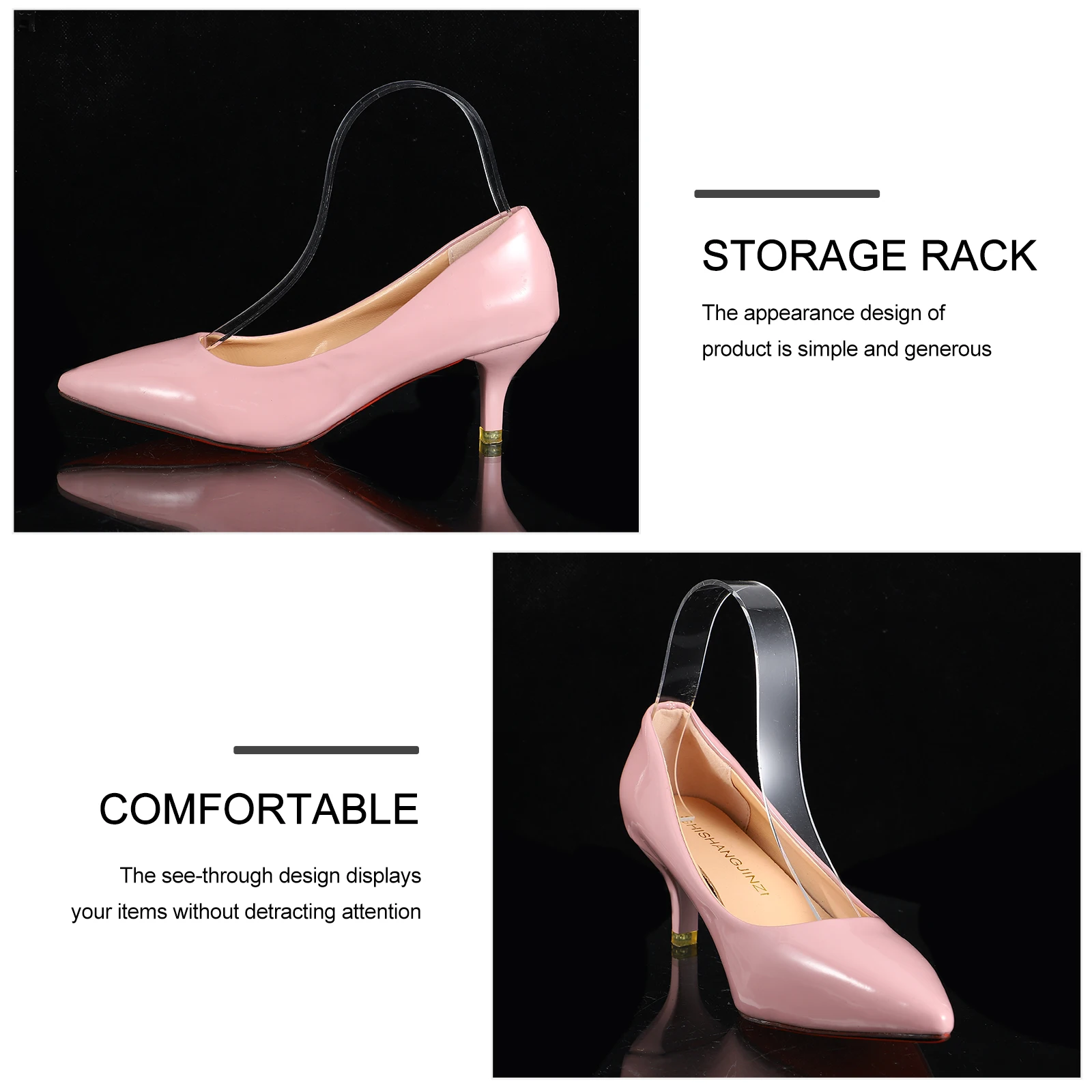 

5pcs Acrylic Sandal Shoe Transparent Display Stand Storage Rack for High Heels Women's Sandals Support Organizer Rack for Store