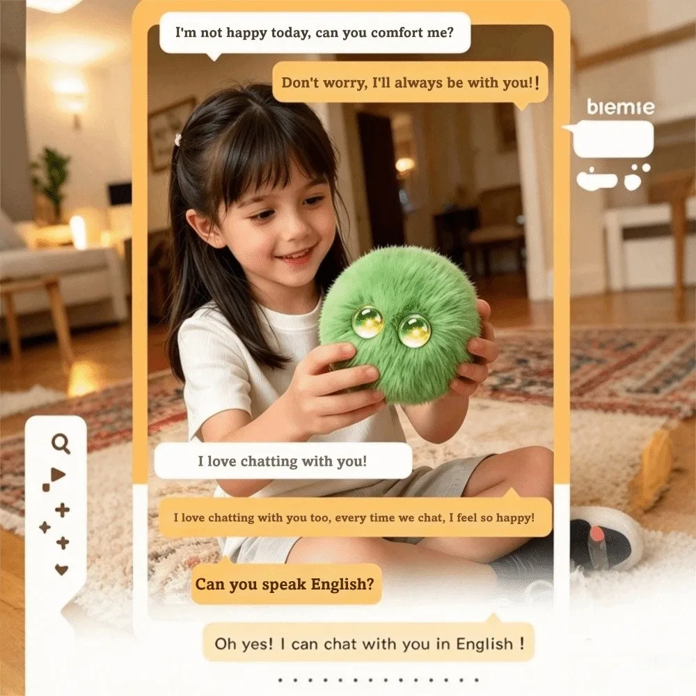 66 Languages Interactive AI Plush Companion Pendant Interactive Talking Cute Design Talking Stuffed Doll Soft Plush