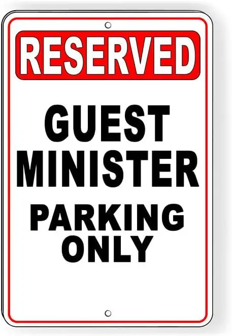 Guest Minister Parking Only Metal Sign church priest clergy 8 x 12 Inches