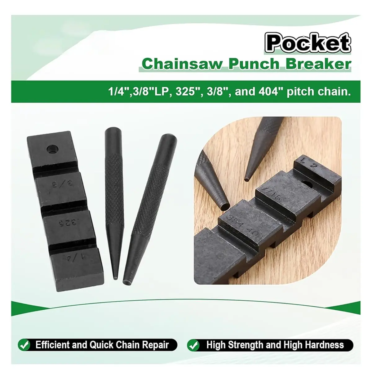 2026 New 3PCS Pocket Chainsaw Breaker Chain Saw Repairing Mending Tool Set with 10 Sets 3/8'' Chainsaw Chain Joiner Link Repair