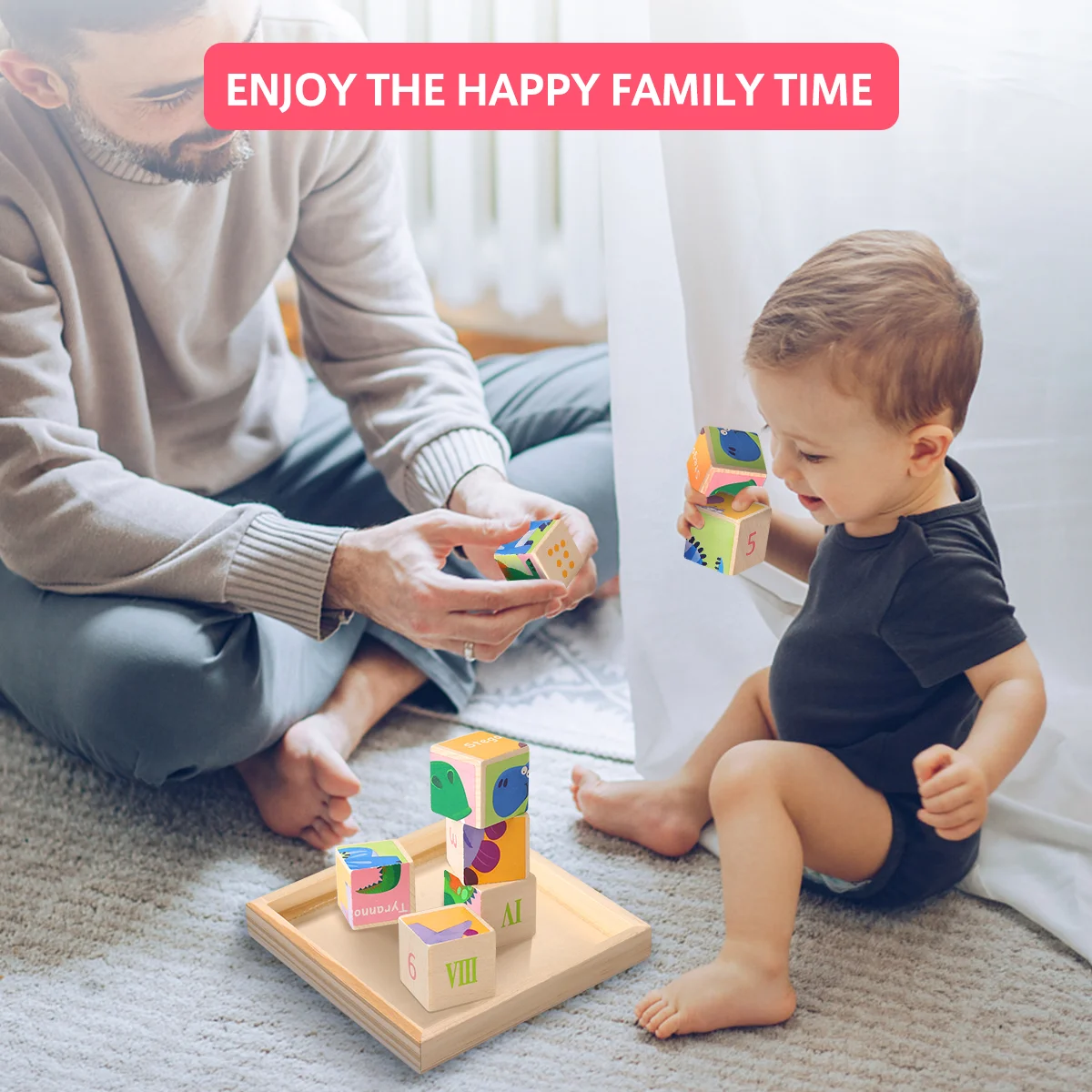 

LIOOBO 6PCS Hexahedral Painting Special Tray 9/16 Tray Special Wooden Pallet 3D Solid Puzzle Tray for Kids Toy Sto