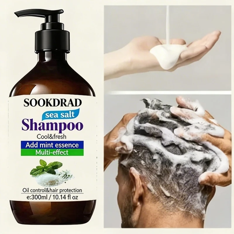 Sea Salt Shampoo Pure Mint Extract Soothing Itchy Head Nourish Hair Strands