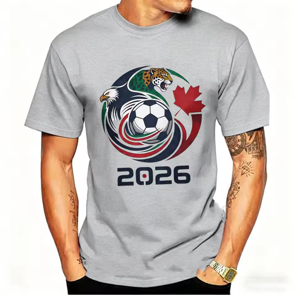 Men's Sports T-shirt 2026 USA Canada Mexico Soccer T-Shirts Eagle Jaguar Graphic Tee Football Fans Best Gift Summer Short Sleeve
