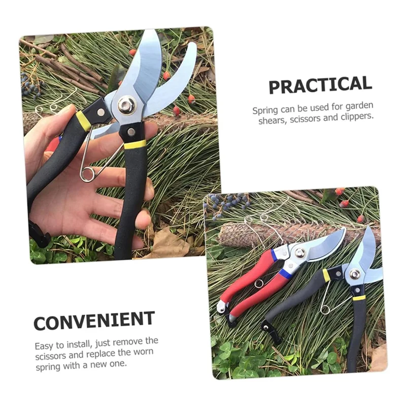 

20Pcs Pruning Parts Metal Pruning Shear Springs Silver Tree Pruner Spring Garden Pruner Spring-ABHG