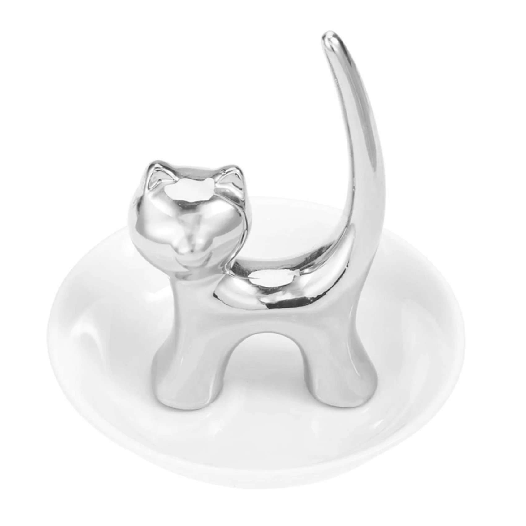 Cat Trinket Dish Jewellery Tray Cat Ring Holder Jewelry Dish Trinket Holder Fashion Bracelets Earrings Storage Tray B