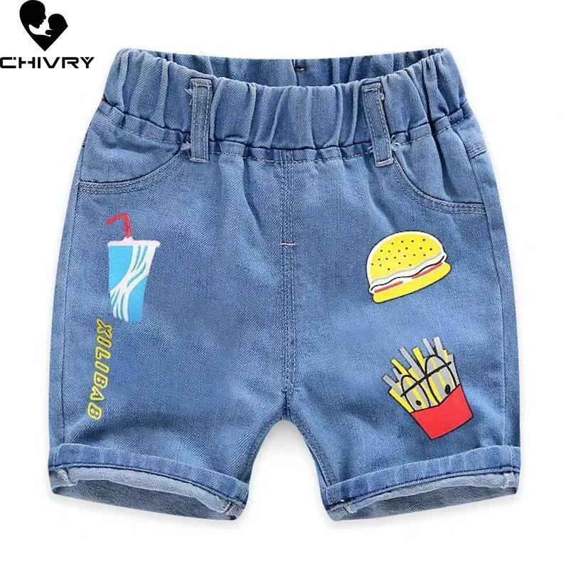 Neue 2022 Kinder Sommer Denim Shorts Baby Jungen Mädchen Mode Cartoon Denim Shorts Kinder Casual Jeans Mädchen Kurze Hosen Kleidung