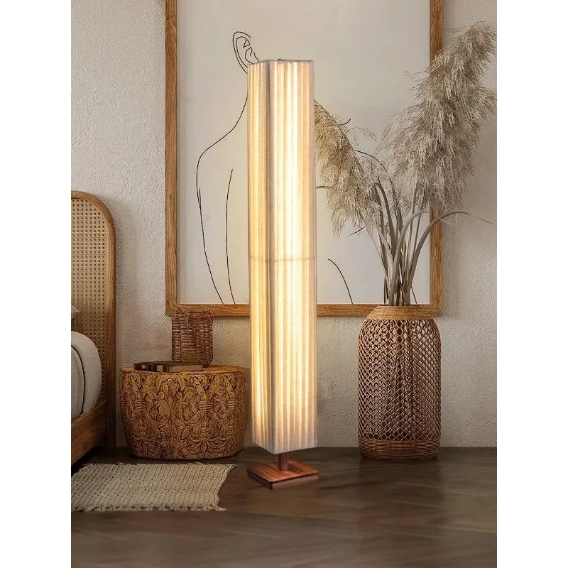 

Japanese Wabi Sabi Chinese Zen American Retro Luxury Minimalist Solid Wood Standing Floor Lamp for Living Room Bedroom Study