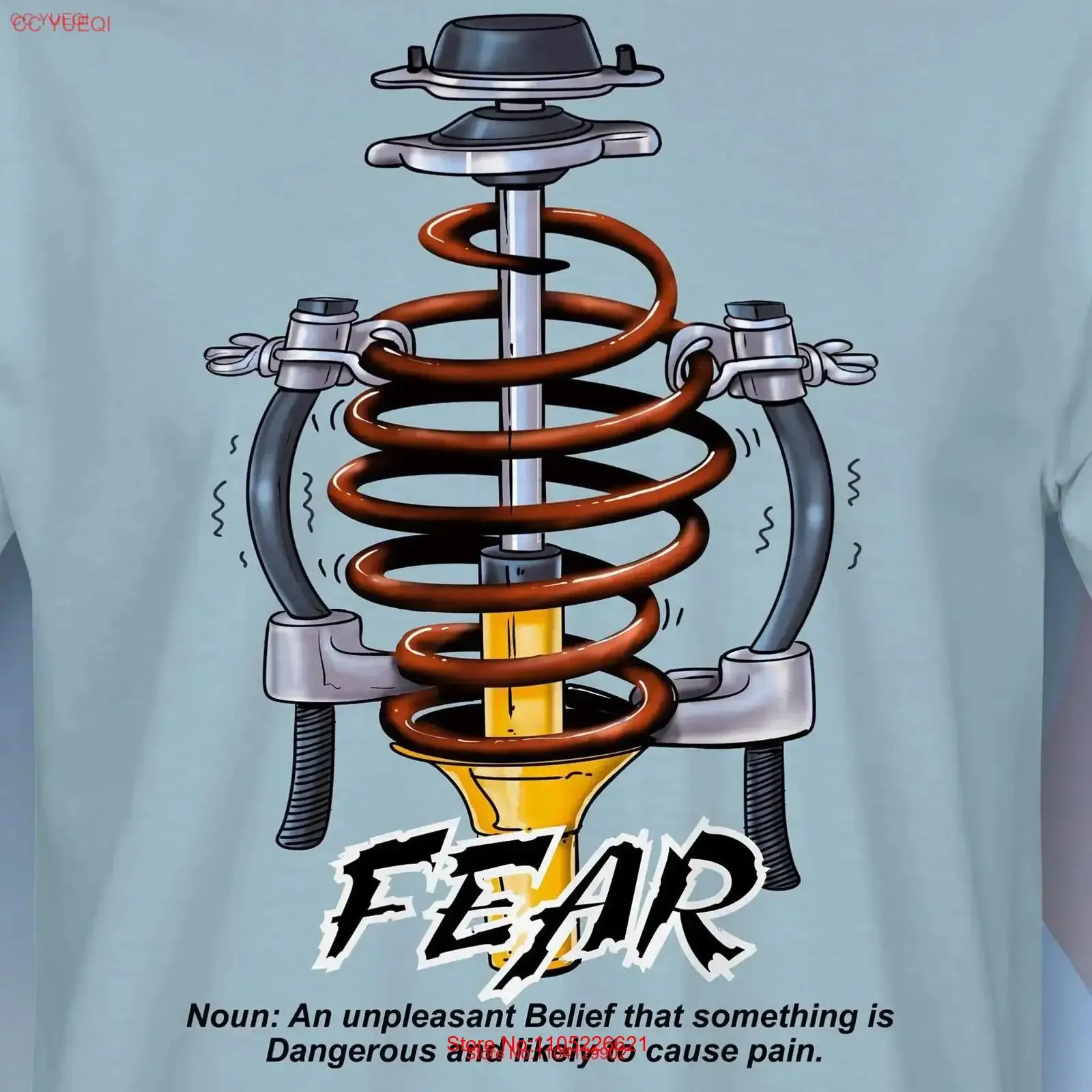 Fear Defined Mechanics Dangerous Strut T Shirt RM0389 vintage Washed Breathable designer clothes Stylish Casual Soft