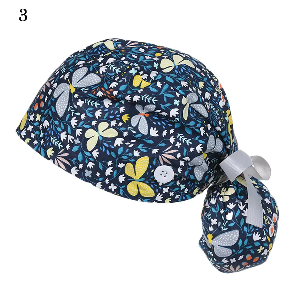 Women & Men Tie Back Hats Ponytail Holder Cotton With Button Long Hair Cap Working Hat Working Cap