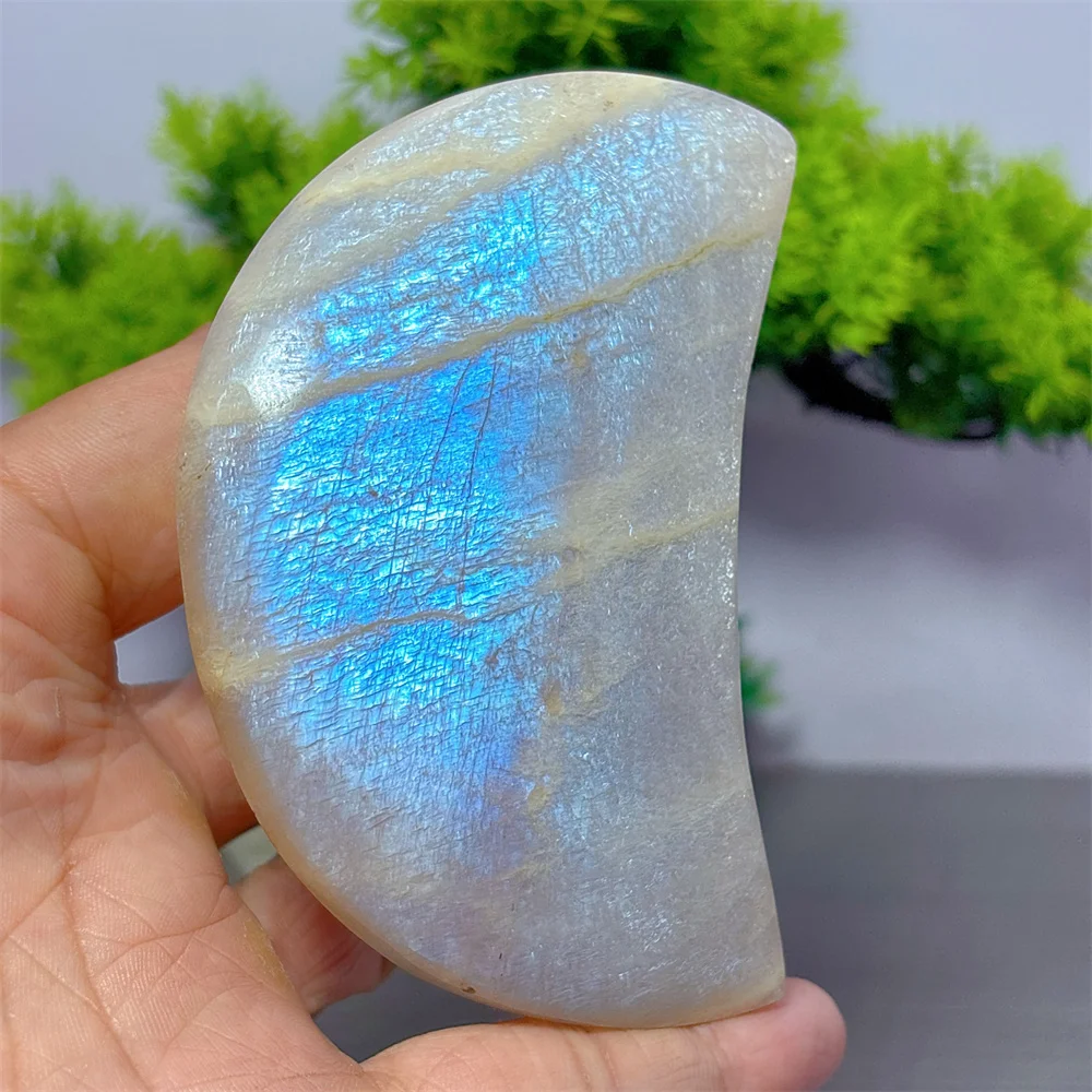 Moonstone Moon Natural Crystal Lucky Quartz Stone Garden Reiki Gifts Healing Energy Love Home Decoritem Room Decor