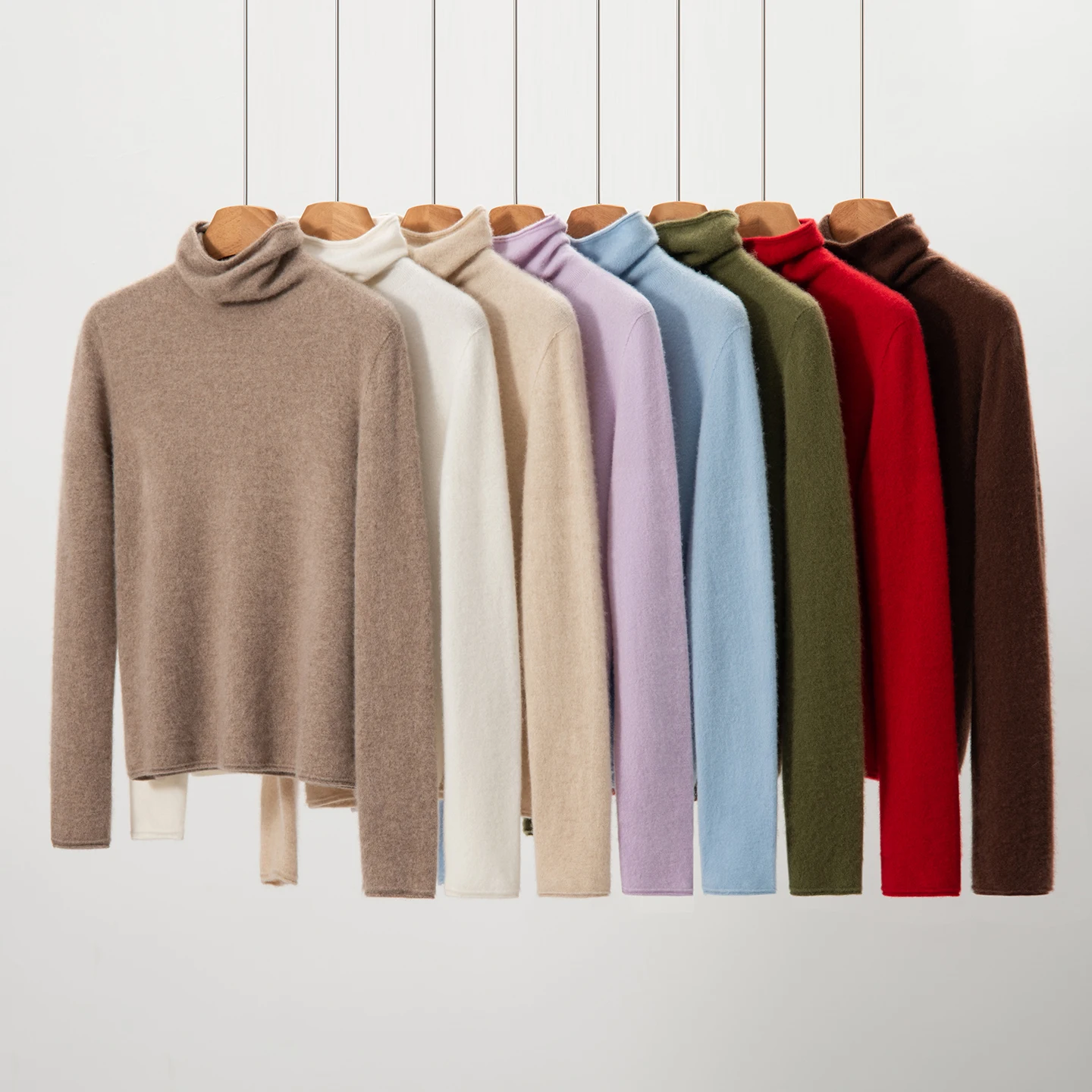 

Simple 100% Cashmere Pullover Sweater Women's Versatile Pile Collar Seamless Sweater Autumn Winter Knit Basic Long Sleeve Tops