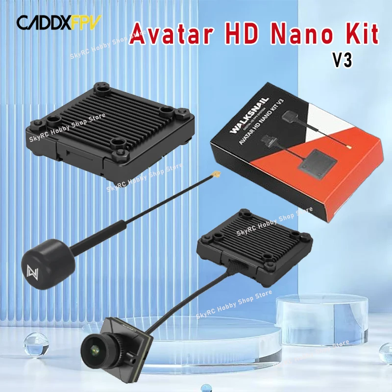 

Caddx Walksnail Avatar HD Nano Kit V3 - 1080P/60fps, 160° FOV, 32G Built-in, 9cm/14cm Cable, 14X14mm, for FPV Systems