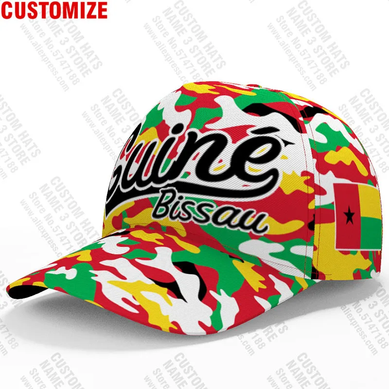 Guinea Bissau Baseball Cap Free Custom Made Name Number Team Logo Gw Peaked Hats Gnb Country Travel Guinee Nation Flags Headgear