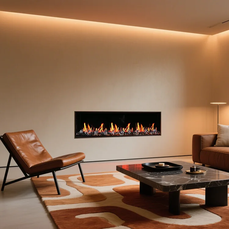 4D Holographic Electric Fireplace, 1900mm Metal Insert, LCD Flame Fireplace with Remote Control,Modern Indoor Fireplace for Home