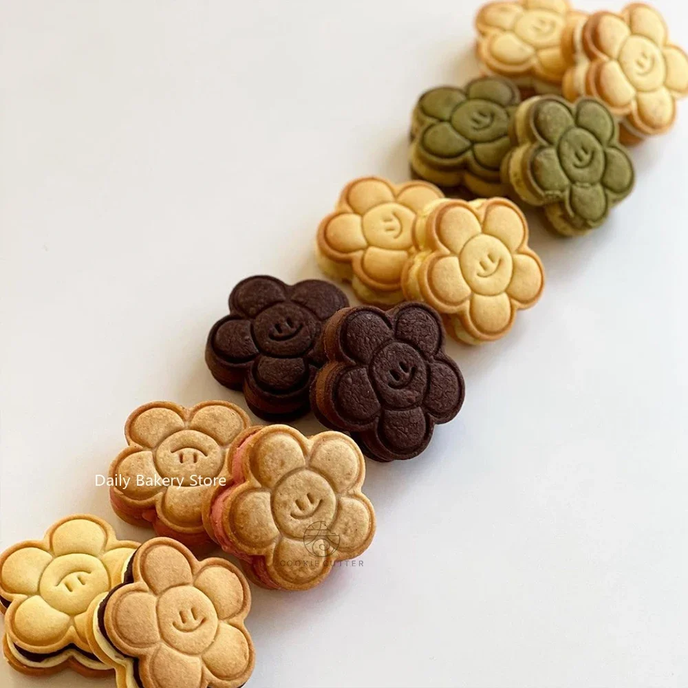 Lovely Flower Cookie Cutter Baby Shower Embossed Dessert Fondant Sugarcraft Baking Mould Plastic Biscuits Pastry Press Stamp - view 4